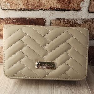 Bebe Sophia Beige Quilted Crossbody Bag NWT